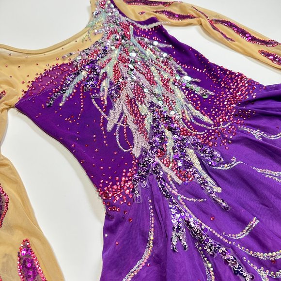 New Figure Skating Dress Size 10 (5~8T) with Hair Scrunchies (120~130cm) - Picture 7 of 14